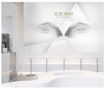 3d Angel Wings Wall Paper Background Wallpaper Mural 8d Wall Covering